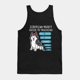 siberian husky guide to training-black and white husky dog Tank Top